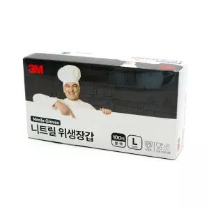 3M 식품용 니트릴 위생 장갑 블랙 L 100매요리 음식 요리용 일회용 용장갑