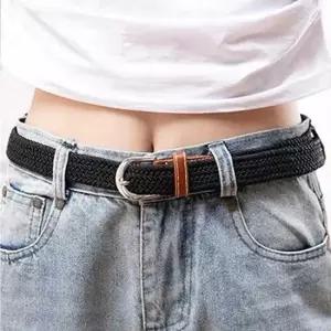 캐주얼 데일리 룩 청 면 바지 무 타공 허리 벨트 띠