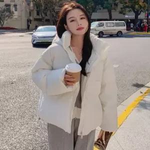 점퍼 후드 포근한 여자 숏 하이넥 패딩 겨울 여성패딩 후드패딩 겨울패딩 숏패딩