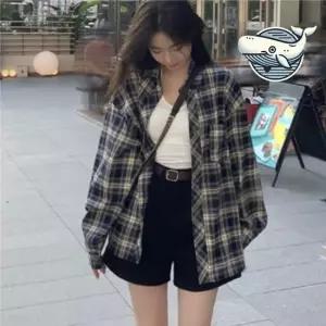 힙한 루즈핏 체크 긴팔 셔츠 스타일리시한 체크남방 오버핏남방 봄가을남방 캐주얼남방
