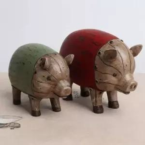 파스텔톤 돼지 소품인형(2P) 장식소품 인테리어소품 마블인형 동물소품 (W0C6B36)