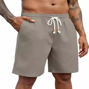COOFANDY 남성 린넨 반바지 캐주얼 드로스트링 엘라스틱 허리 경량 여름 휴가 해변