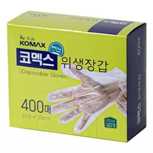 코멕스 위생장갑(24.5X28cm) 400매요리 비닐 다용도 뽑아쓰는 일회용비닐 일회용 크린 주방 주방비닐
