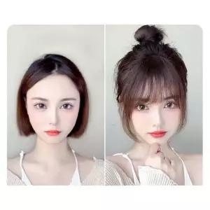 인모 풀뱅 탑커버 앞머리가발 헤어피스 부분가발 여성가발