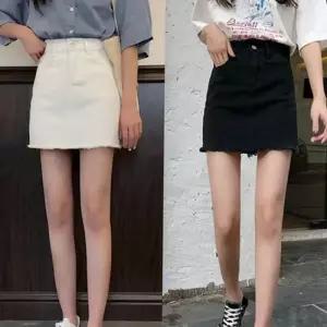 [라일리여성의류] Rly 하이 데님 스커트 캐주얼 여성 a라인 스커트 데