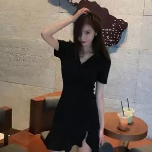 [라일리여성의류] Rly 프릴 원피스 트임 여성 반팔 원피스 데이트 여름