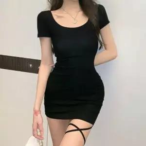 [라일리여성의류] Rly 슬림 반팔 원피스 스퀘어넥 여성 반팔 원피스 데