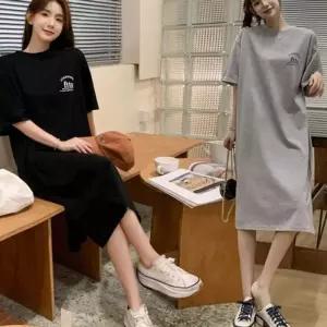 [라일리여성의류] Rly 데일리 여성 반팔 원피스 체형커버 루즈핏 원피스