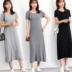[라일리여성의류] Rly 루즈핏 여성 모달 원피스 캐주얼 여성 반팔 원피