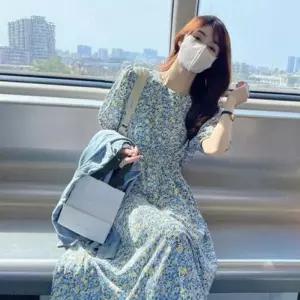 [라일리여성의류] Rly 데일리 여성 반팔 원피스 캐주얼 플라워 원피스