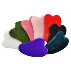 천연 옥 Gua Sha 스크레이퍼 보드 마사지 로즈 쿼츠 스톤 페이스 넥 리프팅 링클 리무버 뷰티 케어