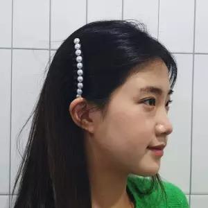 [룽스_66]빗핀 진주 베이직 비녀 일자형 헤어빗핀