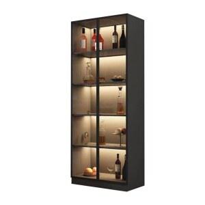 술장식장 선반 수납장 디자인사진참조 찬장 찻잔진열장 블랙40X40X200 북유럽 무주흑