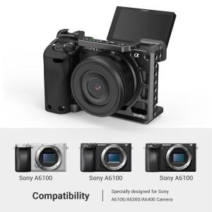 SmallRig DSLR 카메라 케이지 리그 실리콘 핸드그립 핸들 및 콜드 슈 소니 A6100 3164