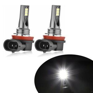 NOWKONT PACK-2 자동차 H8/H11 LED 안개 전구 1500LM 3030-12SMD 360도 조명 고휘도 테일 라이트 50000H 6000K 안정 광원 후진등 대부분의 자동차에 적합 (흰색) ㅣXP