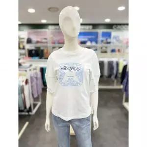 한정수량 [크로커다일레이디] 벌룬 소매 티셔츠 아이보리 CLEM-TS301