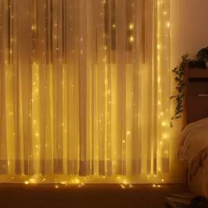 (은하수) LED 300구 USB 반딧불 커튼전구(3mx3m) (웜색) (리모콘포함)모양 트리 소품 장식 크리스마스조명