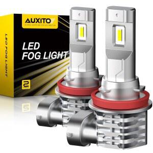 AUXITO H11 H8 LED 안개 전구 팬리스 40W 6000LM 고휘도 6500K 쿨 화이트 CSP 칩 H16 DRL 교체 2팩 ㅣPX