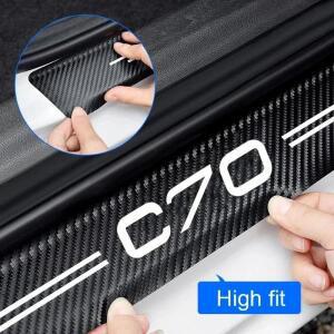 자동차 후면 트렁크 범퍼 스트립 문턱 스크래치 방지 스티커 볼보 호환 C70 로고 문짝 씰 사이드 데칼 보호
