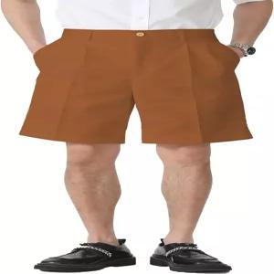 더비 남성 플랫 프론트 플리트 골프 반바지 캐주얼 포멀 클래식 주름 없는