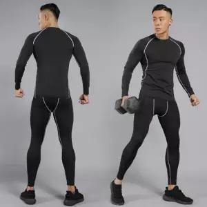 트레이닝이너세트 스포츠웨어 기능성 남자 트레이닝 레깅스 세트