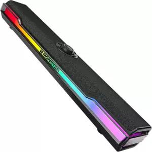 Monster S330 컴퓨터 스피커 HiFi 스테레오 사운드 PC 동적 RGB 조명이 있는 Bluetooth 6.0 바 USB/Type-C