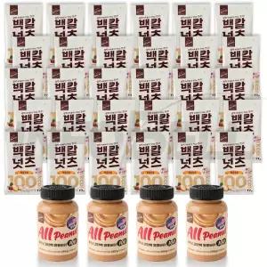 올피넛 고단백 땅콩버터 100 설탕 무첨가 무가당 무설탕 땅콩 피넛 잼 쨈 버터 땅콩버터 4통+백칼넛츠 30봉