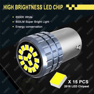 2/4/6/8/10/20pcs P21W 1156 BA15S LED 전구 자동차 방향지시등 주차 브레이크 라이트 12V 2016-15SMD 화이