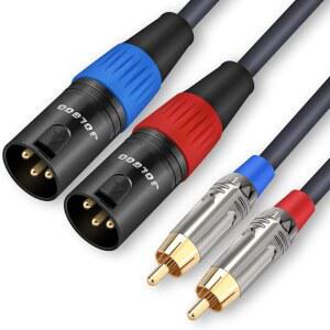 JOLGOO RCA와 XLR 케이블 - 듀얼 RCA/XLR 남성 하이파이 오디오 케이블 10피트 4N OFC 와이어 앰프 믹서 마이크용