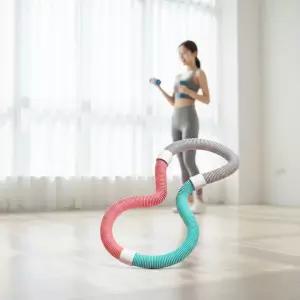 통증 없는 저소음 스프링 다이어트 훌라후프 실내 운동기구 접이식소프트 용수철 라후프 라우프 뱃살