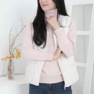 셔링 패딩 옆 주름 퀼팅 보온 누빔 조끼 경량 베스트 레이어드 솜조끼 여성 데일리 중년 실내