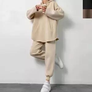 여성여름트레이닝세트 데일리 후드 스티치 여자헬스운동복 반집업 기모 세트