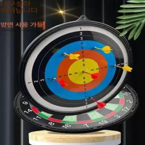 다트판 과녁 표적 양면 화살 다트 맞추기 양궁 보드 게임 연습 실내 15인치 원형판 자석 6개