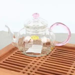핑크장미 유리 차주전자/티포트 600ml