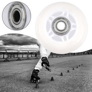 야외 인라인 하키 스케이트 휠 고탄력 베어링 글리터 롤러 수하물용 64mm 70mm 1개