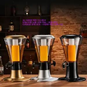 맥주 디스펜서 블랙 싱글 맥주타워 업소용 선물 쏘맥 옐로우 조명 3L 단일 헤드 블랙