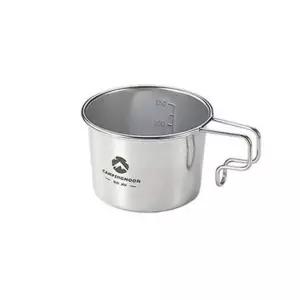 스텐 고리형 손잡이 캠핑컵 160ml 1P 야외 계량 물컵 스텐컵