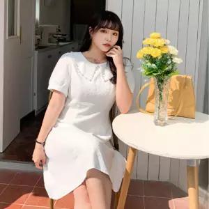 캐서린 진주 원피스 IT-23039 하객 레이스 미디 정장 카라 심플 리넨 린넨
