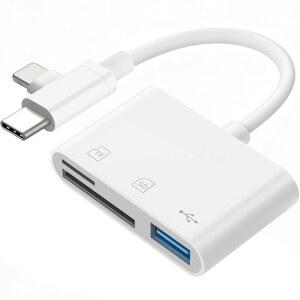 아이폰호환 IPAD용 SD 카드 리더 USB 어댑터 플러그 및 플레이 트레일 게임용 카메라 뷰어는 TF 필요 없음 hNO
