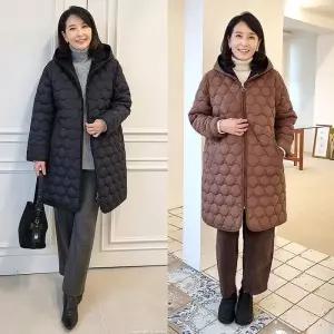 [쉬즈마담]J31775 엄마품처럼 따뜻한 밍크기모 후드 패딩코트