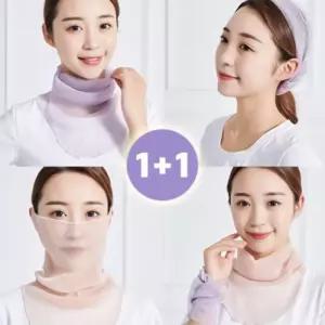 2개 글리터 멀티 스카프 메쉬 마스크 여름 헤어밴드 겸용 머프 망사 쿨넥워머
