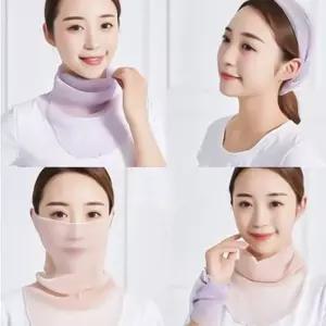 2개 망사 쉬폰 스카프 넥커버 마스크 여름 등산 골프 낚시 여성 멀티 얼굴 목 햇빛가리개차단 자외선차단