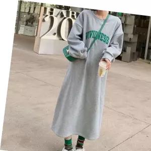 레터링 롱원피스 포인트 체형커버 기모 라운드