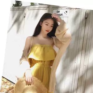 나시 비치웨어 여자 해변 점프수트 원피스 여행 코디