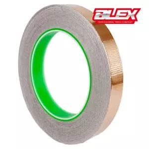 BLEX 블렉스 전도성 동테이프 0.05T x 15mm 30M박 전자파차단 금속 구리 황테이프 전기회로