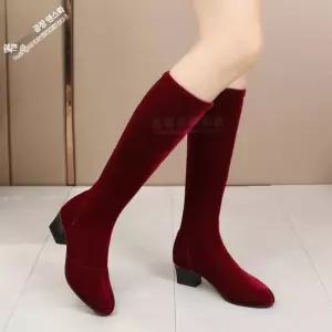라인댄스부츠 라인댄스신발 슈즈 줌바 댄스화 재즈화 라틴 블랙 4cm 굽 단일층 34