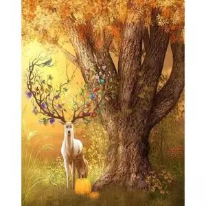 피포페인팅 GX5939 Deer tree 사슴나무 DIY 명화 그리기 캔버스그리기 풍수그림 그림
