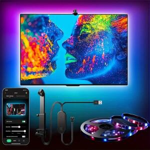 앰비라이트 TV LED 백라이트 5V USB RGBIC 스마트 스트립 (카메라 내장) 동기화 화면 3.8M 5M 분위기 조명