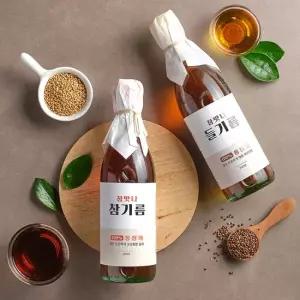 [참맛나] 통깨 100 저온압착 진한 참기름 들기름 350ml