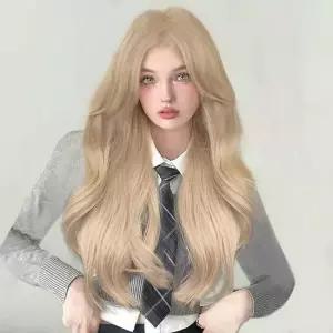 내추럴 롱 웨이브 가발 여성 긴머리 코스프레 촬영가발